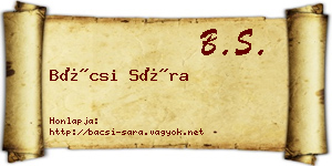 Bácsi Sára névjegykártya