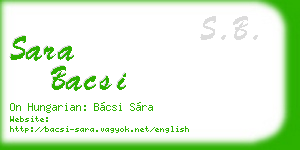 sara bacsi business card