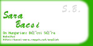 sara bacsi business card